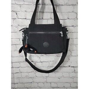 Kipling Elysia Shoulder Bag Black With Charm 9x13x3